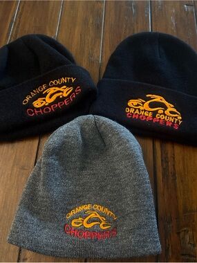 Orange County Choppers Embroidered Beanie Hat - Black & Gray